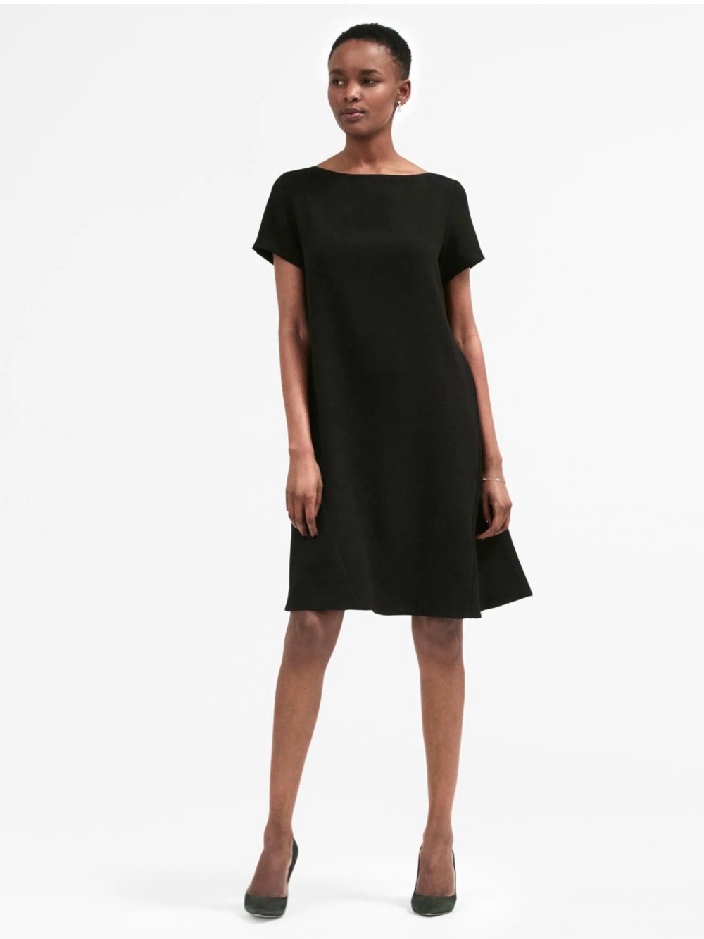 MM Lafleur The Georgia Dress Black Boat-Neck Mini Shift Dress